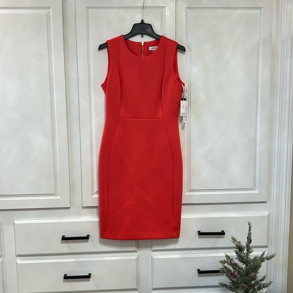 Calvin Klein Scuba Sheath Dress, Size 10, NWT